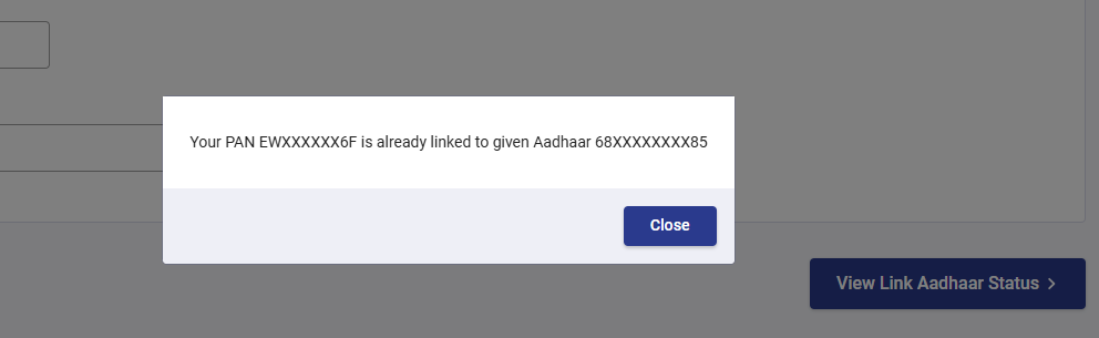 Aadhaar PAN Link Status